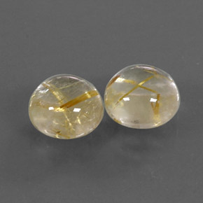 Gemas de cuarzo rutilado amarillo natural de  ct, corte redondo, transparente