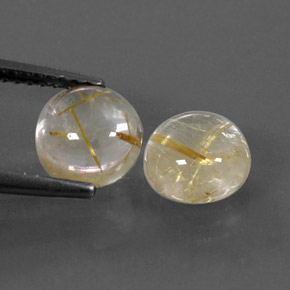 Gemas de cuarzo rutilado amarillo natural de  ct, corte redondo, transparente