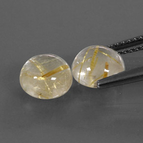 Gemas de cuarzo rutilado amarillo natural de  ct, corte redondo, transparente
