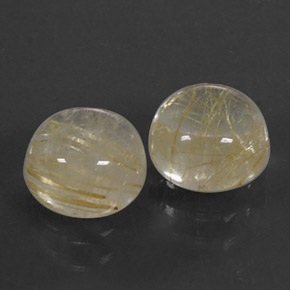 Gemas de cuarzo rutilado amarillo natural de  ct, corte redondo, transparente