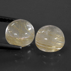 Gemas de cuarzo rutilado amarillo natural de  ct, corte redondo, transparente