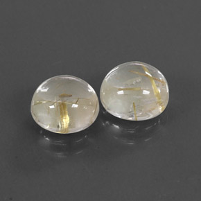 Gemas de cuarzo rutilado amarillo natural de  ct, corte redondo, transparente