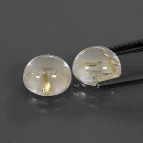 Gemas de cuarzo rutilado amarillo natural de  ct, corte redondo, transparente