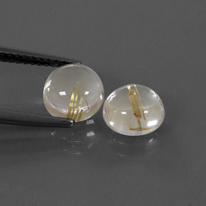 Gemas de cuarzo rutilado amarillo natural de  ct, corte redondo, transparente
