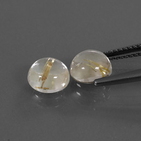 Gemas de cuarzo rutilado amarillo natural de  ct, corte redondo, transparente