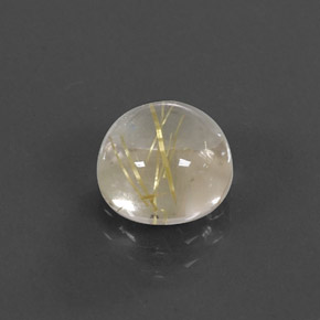 Cuarzo rutilado amarillo natural de 2,57 ct, corte redondo, transparente