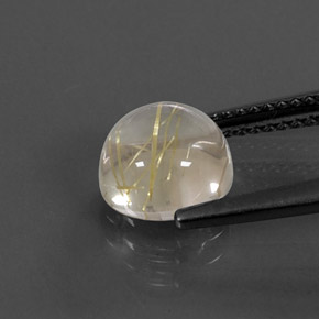 Cuarzo rutilado amarillo natural de 2,57 ct, corte redondo, transparente