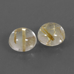 Gemas de cuarzo rutilado amarillo natural de  ct, corte redondo, transparente