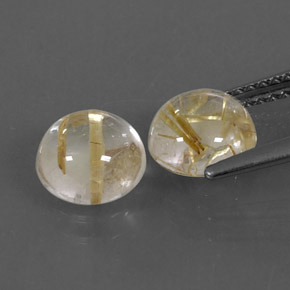 Gemas de cuarzo rutilado amarillo natural de  ct, corte redondo, transparente