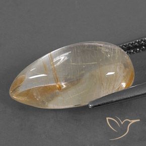 Cuarzo rutilo Marrón-dorado muy claro natural de 6.65 ct, En forma de pera, Transparente
