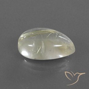 Cuarzo rutilo Amarillo claro natural de 7.39 ct, En forma de pera, Transparente