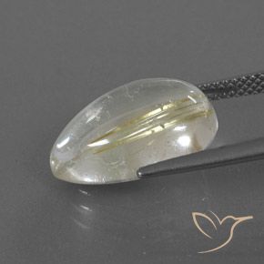 Cuarzo rutilo Amarillo claro natural de 7.39 ct, En forma de pera, Transparente