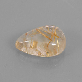 Cuarzo rutilado amarillo natural de 7,12 ct, en forma de pera, transparente