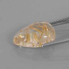 Cuarzo rutilado amarillo natural de 7,12 ct, en forma de pera, transparente