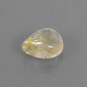 Cuarzo rutilado amarillo natural de 4,61 ct, en forma de pera, transparente