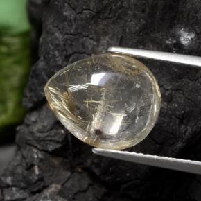Cuarzo rutilado amarillo natural de 6,56 ct, en forma de pera, transparente
