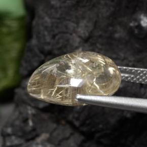 Cuarzo rutilado amarillo natural de 6,56 ct, en forma de pera, transparente