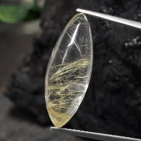 Cuarzo rutilado amarillo natural de 10,00 ct, marquesa, transparente