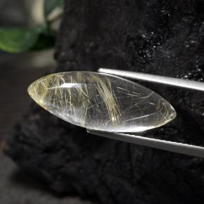 Cuarzo rutilado amarillo natural de 10,00 ct, marquesa, transparente