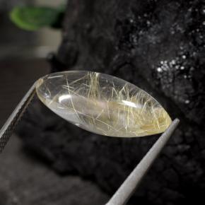 Cuarzo rutilado amarillo natural de 10,00 ct, marquesa, transparente