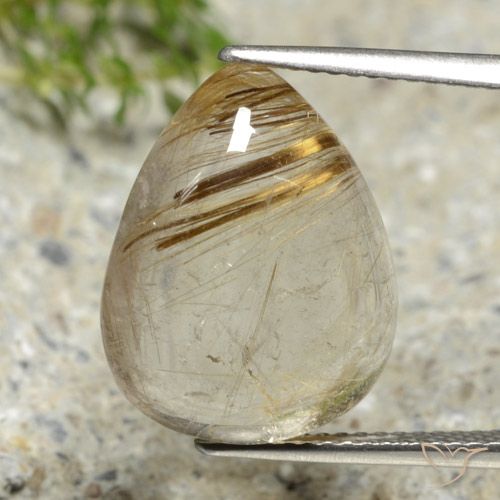 10.69ct Natural Amarillo claro Cuarzo rutilo, En forma de pera, Transparente
