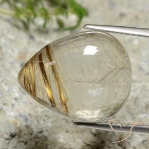 Cuarzo rutilo Amarillo claro natural de 10.69 ct, En forma de pera, Transparente