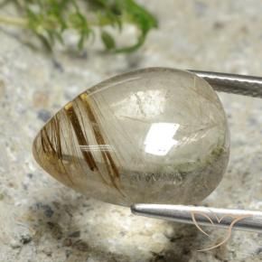 Cuarzo rutilo Amarillo claro natural de 10.69 ct, En forma de pera, Transparente
