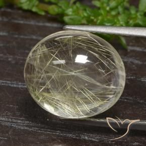 Cuarzo rutilado dorado natural de 11,77 ct, corte óvalo, transparente