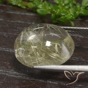 Cuarzo rutilado dorado natural de 11,77 ct, corte óvalo, transparente