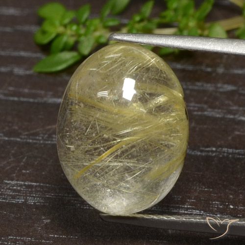 9.93ct Natural Marrón-dorado muy claro Cuarzo rutilo, Ovalada, Transparente