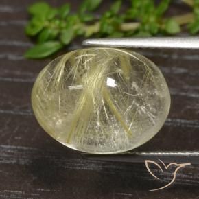 Cuarzo rutilo Marrón-dorado muy claro natural de 9.93 ct, Ovalada, Transparente