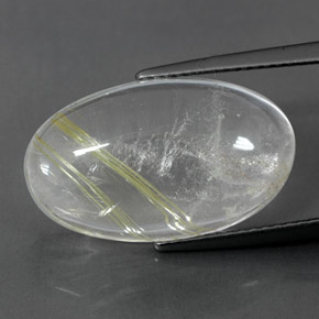 Cuarzo rutilado amarillo natural de 12,47 ct, corte óvalo, transparente