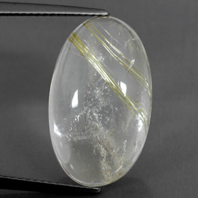 Cuarzo rutilado amarillo natural de 12,47 ct, corte óvalo, transparente