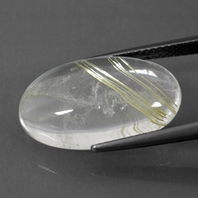 Cuarzo rutilado amarillo natural de 12,47 ct, corte óvalo, transparente