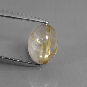 Cuarzo rutilado amarillo natural de 1,75 ct, transparente, transparente / translúcido