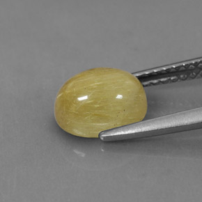 Cuarzo rutilado amarillo natural de 1,89 ct, corte óvalo, translúcido