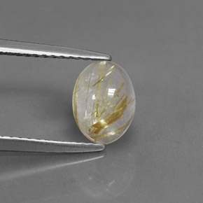 Cuarzo rutilado amarillo natural de 1,24 ct, transparente, transparente / translúcido