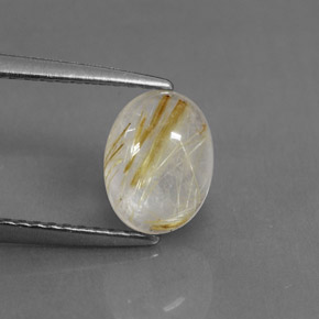 Cuarzo rutilado amarillo natural de 1,51 ct, transparente, transparente / translúcido