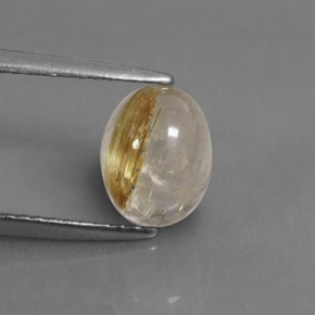 Cuarzo rutilado amarillo natural de 1,77 ct, transparente, transparente / translúcido