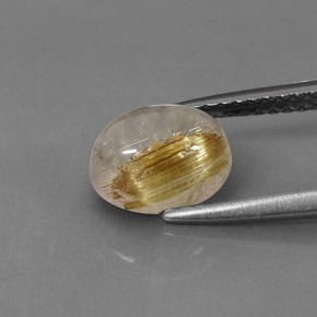 Cuarzo rutilado amarillo natural de 1,77 ct, transparente, transparente / translúcido