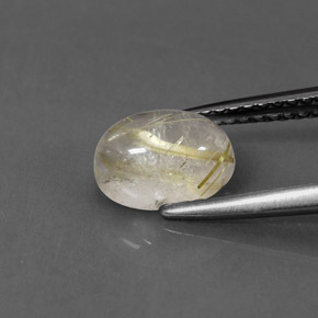Cuarzo rutilado amarillo natural de 1,48 ct, transparente, transparente / translúcido