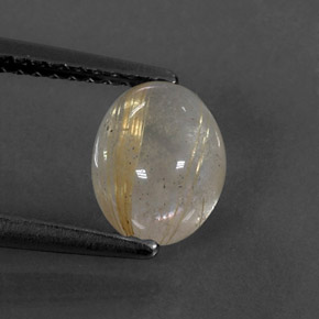 Cuarzo rutilado amarillo natural de 1,59 ct, transparente, transparente / translúcido