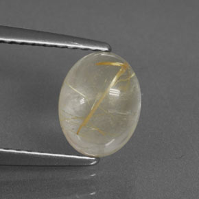 Cuarzo rutilado amarillo natural de 1,49 ct, transparente, transparente / translúcido