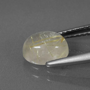 Cuarzo rutilado amarillo natural de 1,49 ct, transparente, transparente / translúcido