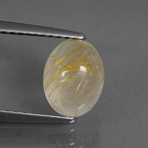 Cuarzo rutilado amarillo natural de 1,53 ct, transparente, transparente / translúcido