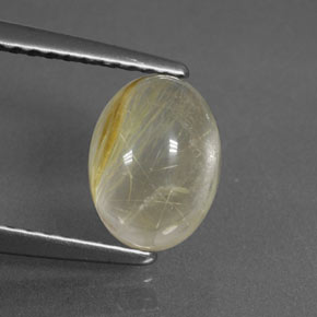 Cuarzo rutilado amarillo natural de 1,70 ct, transparente, transparente / translúcido