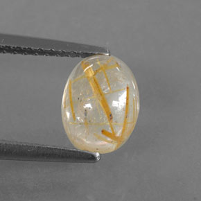 Cuarzo rutilado amarillo natural de 1,48 ct, transparente, transparente / translúcido