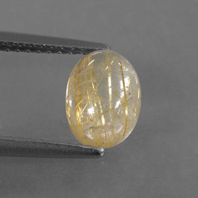 Cuarzo rutilado amarillo natural de 1,63 ct, transparente, transparente / translúcido