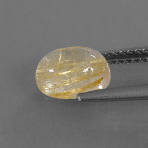 Cuarzo rutilado amarillo natural de 1,63 ct, transparente, transparente / translúcido