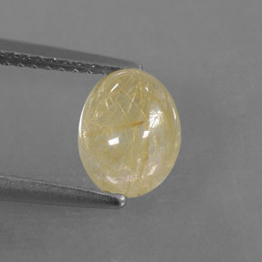 Cuarzo rutilado amarillo natural de 1,60 ct, transparente, transparente / translúcido